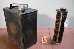 Vintage Shell Duo Petrol Can with Shell Oil Can Insert 