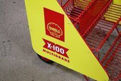 Vintage Shell X100 Motor Oil Tins Forecourt Rack 