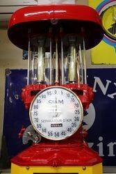 Vintage Siam short  Clock Face Manual Petrol Pump