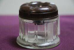 Vintage Smart Glass + Brown Bakelite Ashtray 