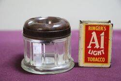 Vintage Smart Glass + Brown Bakelite Ashtray 