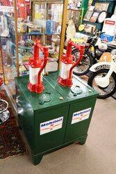 Vintage Twin Pump Mobil Garage HiBoy Oil Dispensers 