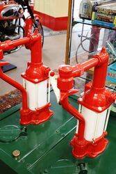 Vintage Twin Pump Mobil Garage HiBoy Oil Dispensers 