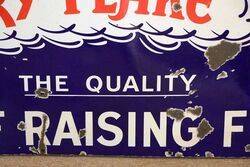 Vintage Use Feathery Flake Self Raising Flour Enamel Advertising Sign 