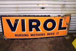 Vintage VIROL Nursing Mothers Need It Enamel Sign 