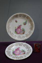 Vintage Wintertons 7 Pieces China Crinoline Pinkle Cake Plates 