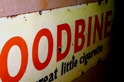 Vintage Woodbine Cigarette Enamel Advertising Sign 