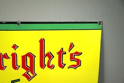 Vintage Wrights Table Waters Enamel Advertising Sign 