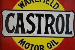 Wakefield Castrol Double Sided Enamel Advertising Sign