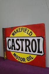 Wakefield Castrol Double Sided Enamel Advertising Sign