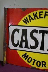 Wakefield Castrol Double Sided Enamel Advertising Sign