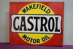 Wakefield Castrol Double Sided Enamel Advertising Sign