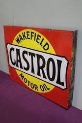 Wakefield Castrol Double Sided Enamel Advertising Sign