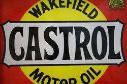 Wakefield Castrol Motor Oil Double Sided Enamel Sign 