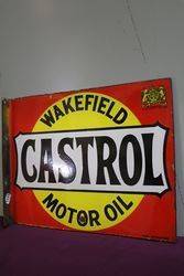 Wakefield Castrol Motor Oil Double Sided Enamel Sign 