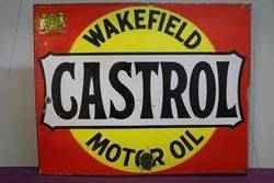 Wakefield Castrol Motor Oil Double Sided Enamel Sign 