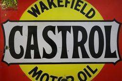 Wakefield Castrol Motor Oil Double Sided Enamel Sign 