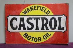 Wakefield Castrol Motor Oil Double Sided Enamel Sign 