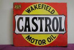 Wakefield Castrol Motor Oil Double Sided Enamel Sign 