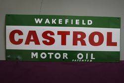 Wakefield Castrol Motor Oil Enamel Advertising Sign 