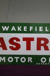 Wakefield Castrol Motor Oil Enamel Advertising Sign 