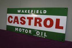 Wakefield Castrol Motor Oil Enamel Advertising Sign 