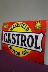 Wakefield Castrol Motor Oil Enamel Advertising Sign 