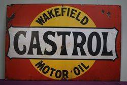 Wakefield Castrol Motor Oil Enamel Advertising Sign  