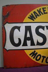 Wakefield Castrol Motor Oil Enamel Advertising Sign  