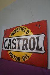 Wakefield Castrol Motor Oil Enamel Advertising Sign  