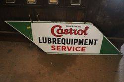 Wakefield Castrol Service Double Sided Enamel Advertising Sign 