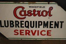 Wakefield Castrol Service Double Sided Enamel Advertising Sign 