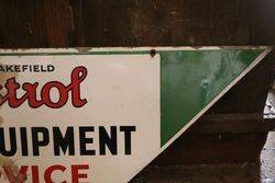 Wakefield Castrol Service Double Sided Enamel Advertising Sign 