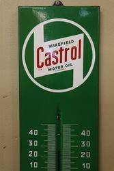 Wakefield Castrol andquotZandquot Enamel Advertising Thermometer Sign