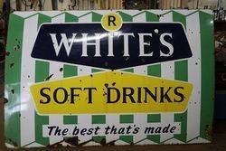 Whiteand39s Soft Drinks Enamel Advertising Sign 