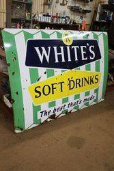 Whiteand39s Soft Drinks Enamel Advertising Sign 