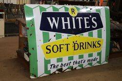 Whiteand39s Soft Drinks Enamel Advertising Sign 