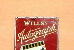 Wills Autograph Pictorial Enamel Advertising Sign