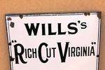Wills Rich Cut Virginia Tobacco Pictorial Enamel Sign