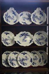 Wonderful 19th Century 11 Piece Blue + White Fruit Set 