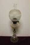 Wonderful 19th Century Cut Lead Glass Oil Lamp In Original Condition