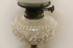 Wonderful 19th Century Cut Lead Glass Oil Lamp In Original Condition