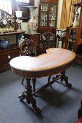 Wonderful Antique Kidney Shaped Writing Desk 