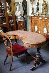 Wonderful Antique Kidney Shaped Writing Desk 