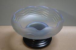 Wonderful Art Deco andquotJoblingandquot Opalescent Blue Float Bowl 