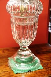 Wonderful Early C20th Cut Glass Oil Lamp