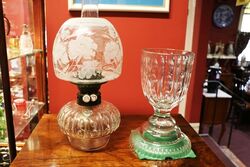 Wonderful Early C20th Cut Glass Oil Lamp