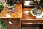 Wonderful English Burl Walnut Pedestal Dressing Table C1850