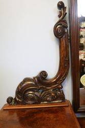 Wonderful English Burr Walnut Pedestal Dressing Table c1850