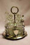 Wonderful Late Victorian 6 Bottle Cut Glass Cruete C1890